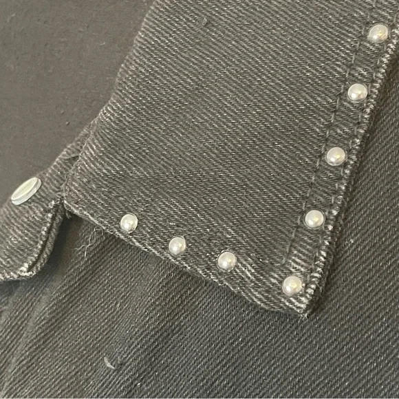 Guess | Nerissa studded logo black denim jacket - Picture 7 of 8